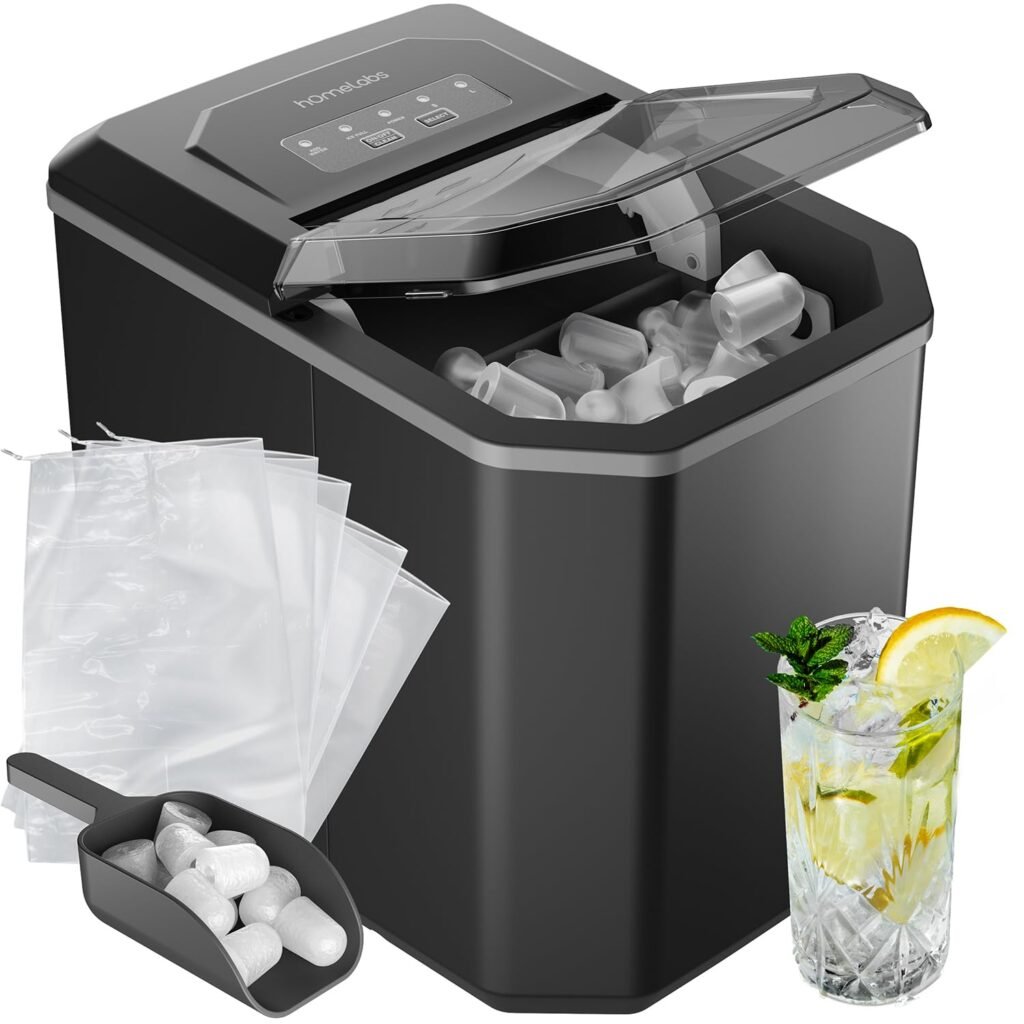 hOmeLabs Countertop Ice Maker, Compact Bullet, 26 lbs/day