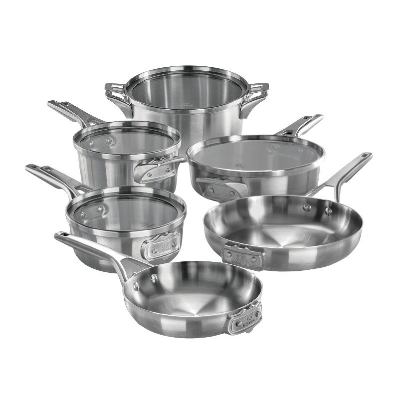 Calphalon Premier Space-Saving Stainless Steel 10-Piece Cookware Set