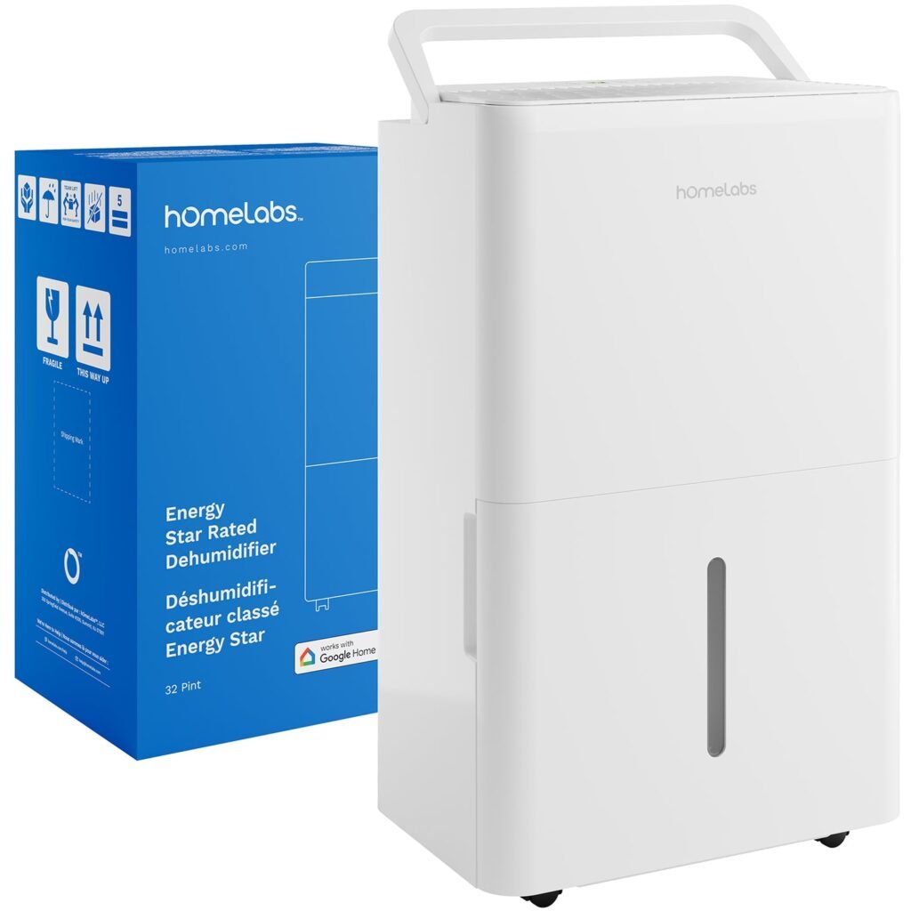 hOmeLabs 32-Pint Wi-Fi Dehumidifier