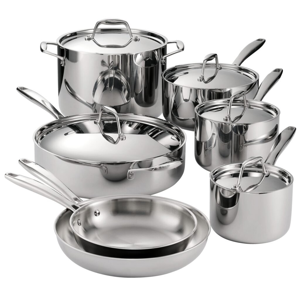 Tramontina Signature Tri-Ply Clad Stainless Steel Cookware Set, 12-Piece
