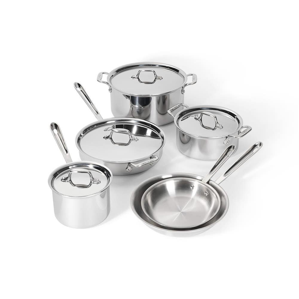 All-Clad D3 Stainless 3-Ply Bonded Cookware Set, 10-Piece